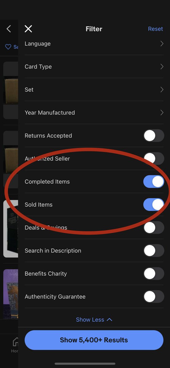 3. Checking compsThis is important even if you're not listing on eBay.After you've scanned/searched for your item:- Click "filter"- Click "show more"- Scroll down & toggle "sold items"- Close the filterI suggest looking at the most recent sales to see current value.