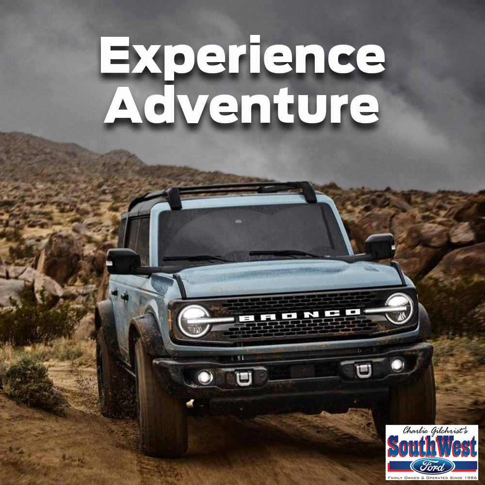SouthWestFord's tweet photo. You'll be ready for any adventure when you have a 2021 Ford Bronco! Where will you go? Reserve yours here: https://t.co/nhf99it3ET https://t.co/tkxNHIlX6F