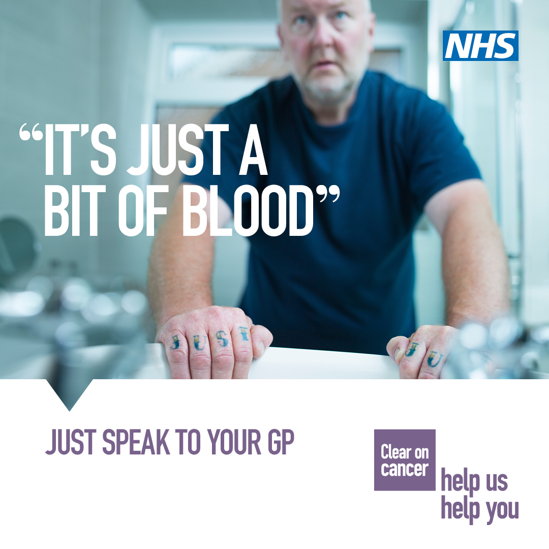 NHS_HW's tweet photo. Blood in your poo or pee could be a sign of cancer. It’s probably nothing serious, but finding cancer early makes it more treatable. 

Your NHS is here to see you, safely. https://t.co/4Jm81Htfmn https://t.co/UgoJnSd79B