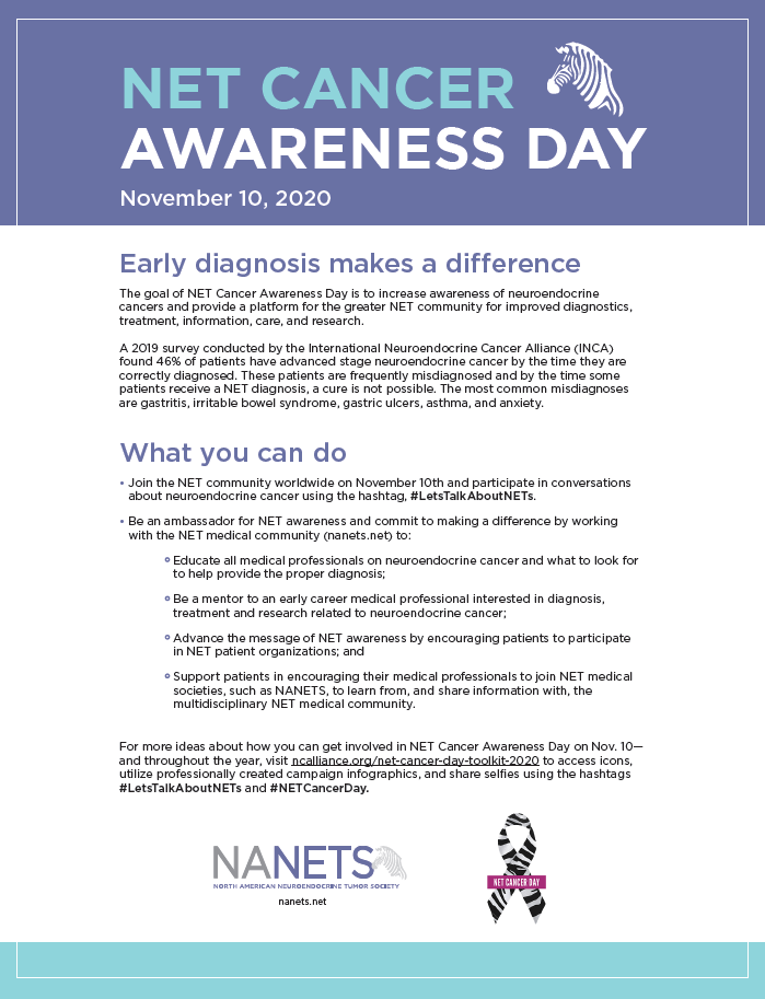marklewismd's tweet photo. #NETCancerAwarenessDay is coming up on November 10th!
🦓🦓🦓
#LetsTalkAboutNETs 

cc: @nanets1 @CureNETs @CarcinoidNETs @helops79  @PamelaKunzMD @drjasonstarr @amensupport @AmendInfo @RonnyAllan1 @Globeseek @AmanChauhanMD https://t.co/YQXIK2WLB0