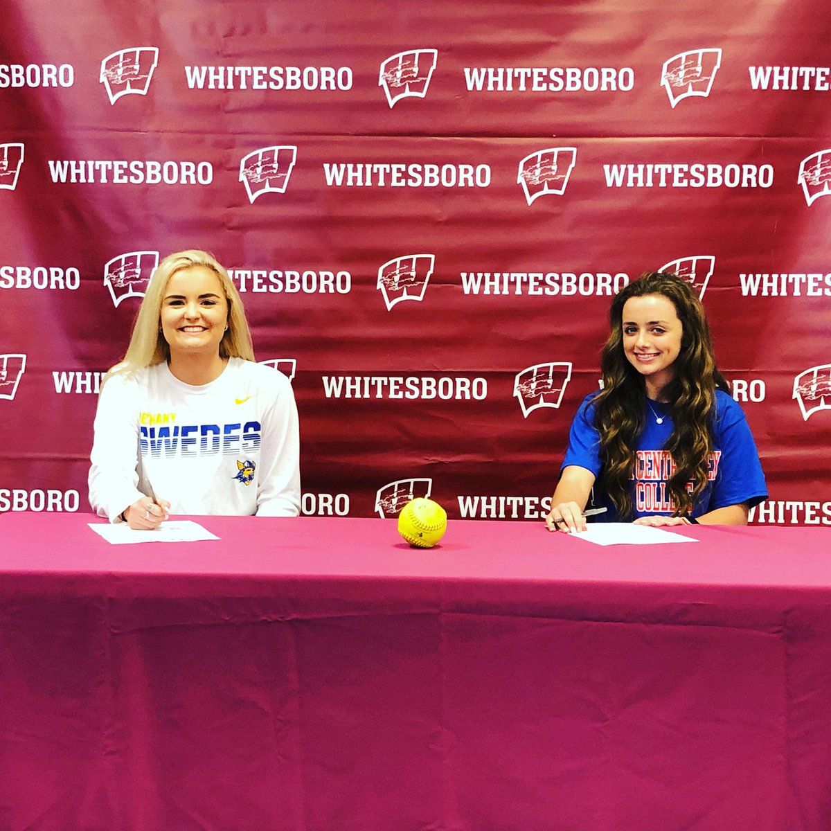 Congrats to Whitesboro’s BreAnn Beste (NCTC) and Mya Meece (Bethany) for signing their softball scholarships today