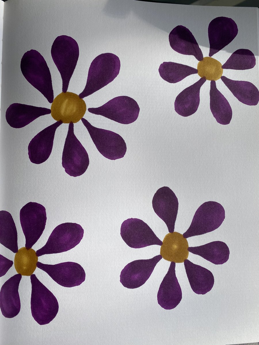 KaitlynWretham's tweet photo. I always draw these flowers to de-stress. Like this and I’ll draw you one with the colours I think you are 🤪 https://t.co/DUp43CtJpY
