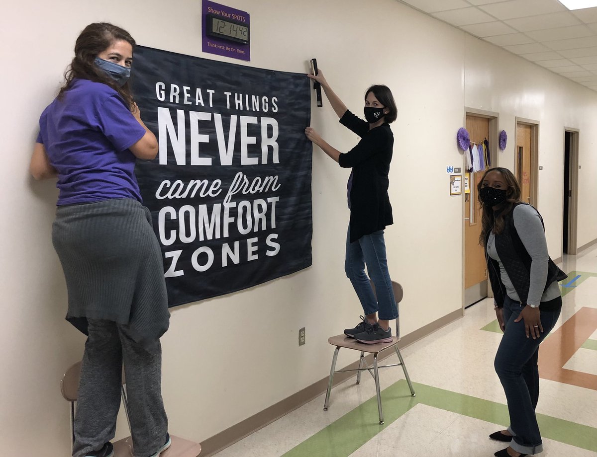 MPMSleopards's tweet photo. Finishing touches... @MPMSleopards are ready to welcome back Cohort C on Monday morning!  Remember carpool line opens at 7:45 and busses will be running bright and early!  We can’t wait to see you!!!  #OneMillsPark https://t.co/Ow8OtH6rXX