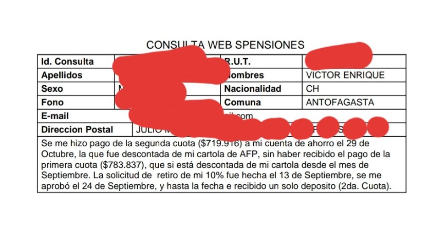 VictorBarrazaA2's tweet photo. @AFP_Provida @Superpensiones @ArayaPedro @guillier desde el 13 de Sep. @AFP_Provida me viene dilatando con mi 10%, 2 visitas presenciales, 50 llamadas, 3 solicitudes de requerimiento, etc... y aun no recibo la totalidad de mi 10%. Me han pagado solo la segunda cuota. https://t.co/C8M4iFHN05
