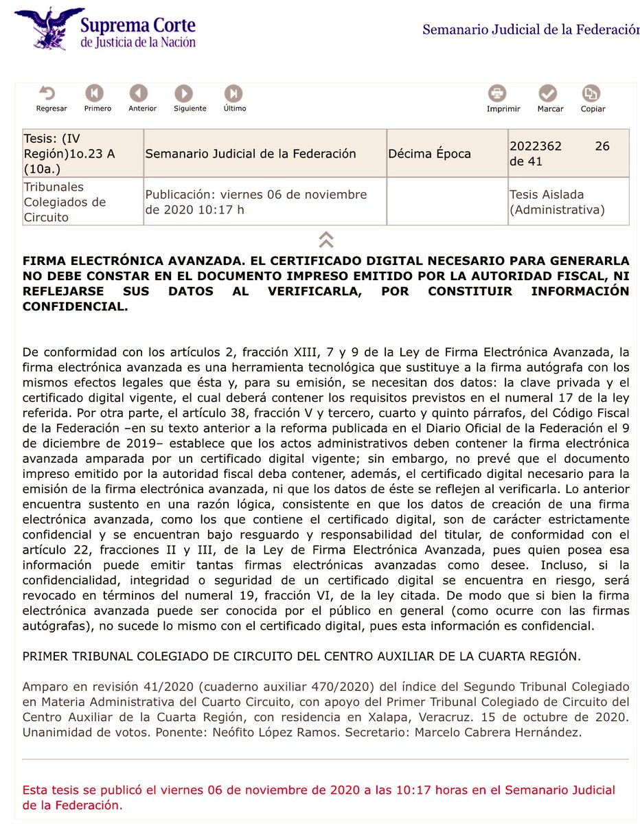 rsperrilliat's tweet image. FIRMA ELECTRÓNICA AVANZADA. EL CERTIFICADO DIGITAL NECESARIO PARA GENERARLA NO DEBE CONSTAR EN EL DOCUMENTO IMPRESO EMITIDO POR LA AUTORIDAD FISCAL, NI REFLEJARSE SUS DATOS AL VERIFICARLA, POR CONSTITUIR INFORMACIÓN CONFIDENCIAL.