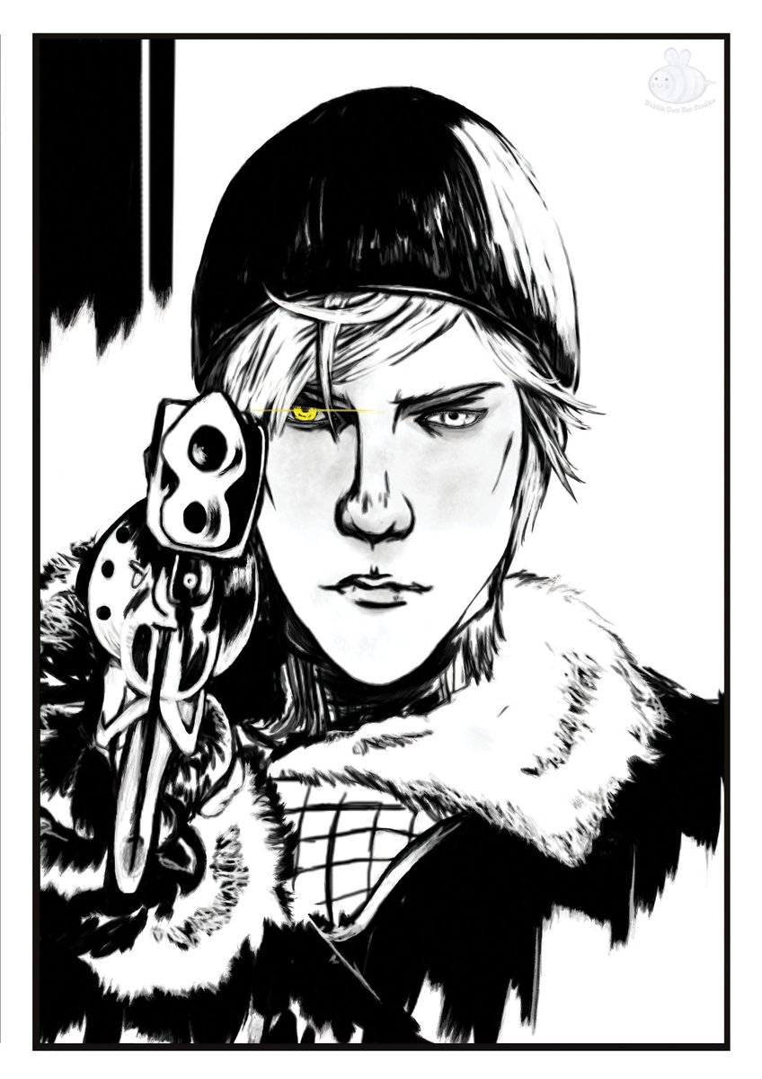 Bubble_Gum_Bee's tweet photo. An older piece that I decided to give some extra love to, Episode Prompto was one of my favourite DLCs, and I really wanted to do something that showed off his more badass side, I think it suits him. He's a badass sunshine boy! https://t.co/6E5uQoxQDS