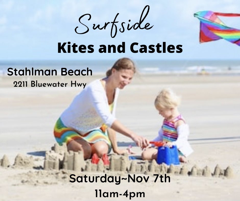 SurfsideTx's tweet photo. We can't wait to see what Sandcastle Ken and kite-flying Billy have in store for us tomorrow on Surfside Beach!
Stahlman Park
2211 Bluewater Hwy
11-4pm
#kiteflying #sandcastlebuilding #surfsidebeachtx https://t.co/bzij0tEgnm