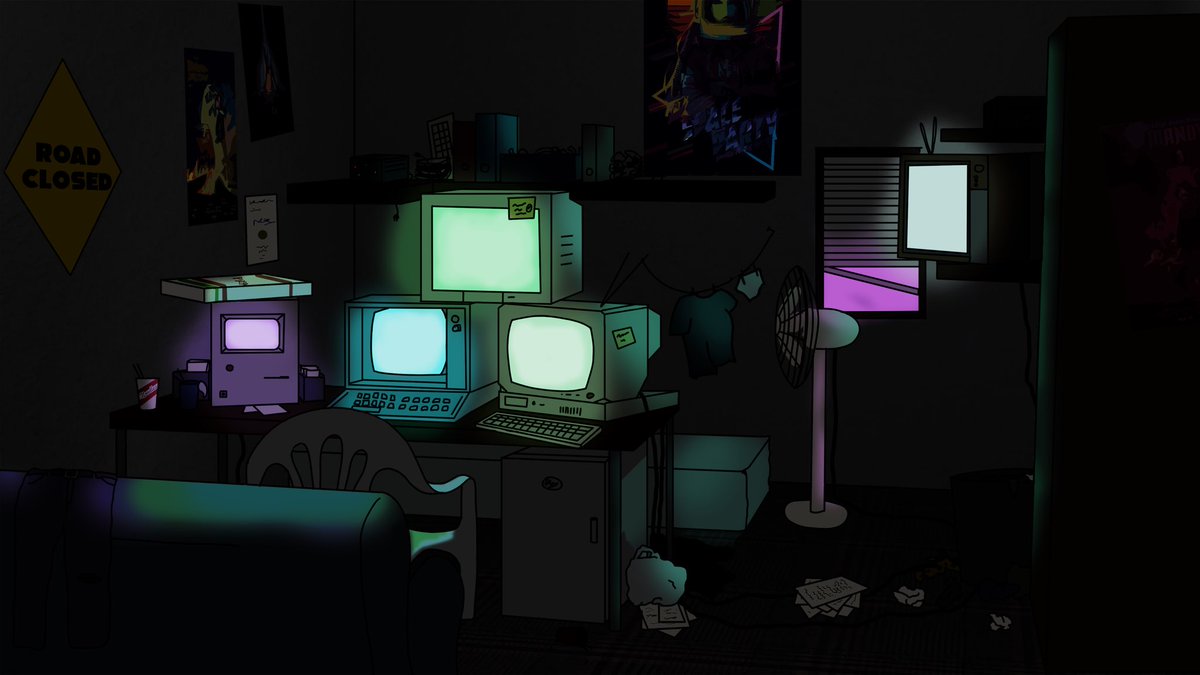 MaestroGames10's tweet photo. Some awesome concept art for our new heist game! What do you think?

 #maestrogames #ComingSoon #conceptart #art #heistgame #steam #retro #neon #office #hacker https://t.co/lqjvNNhcpr