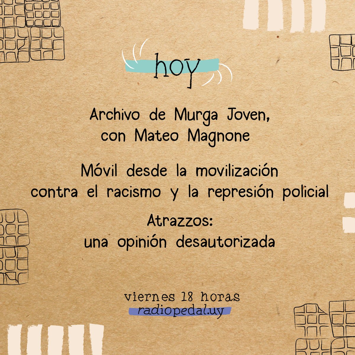¡Hoy! A las 18 horas, por radiopedal.uy

<a href="/MateoMagnone/">Mateo Magnone Hugo</a> <a href="/tumpuruguay/">TUMP</a> <a href="/pedaluy/">PEDAL</a>