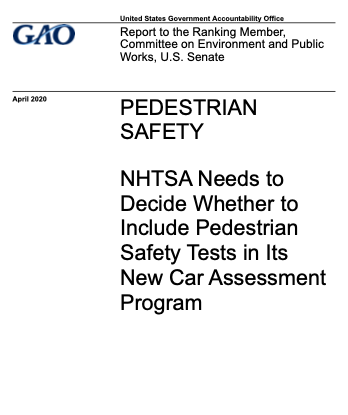 Revise auto safety ratings (NCAP) to evaluate a vehicle’s risk to those outside the automobile—i.e., pedestrians and cyclists. Europe has been doing this for years. Finally, we can start reining in the growing risk posed by giant SUVs and trucks.2/ https://www.gao.gov/assets/710/706348.pdf