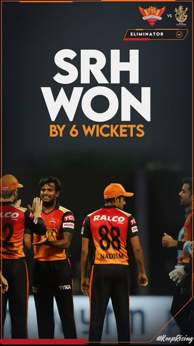 Hum hai hyderabadi
Well played Kane and Holder.
#SRHvsRCB