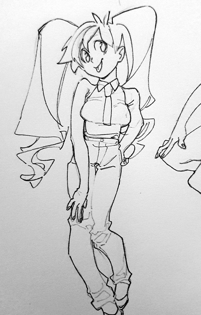 if miku wore pants would she wear them like this 