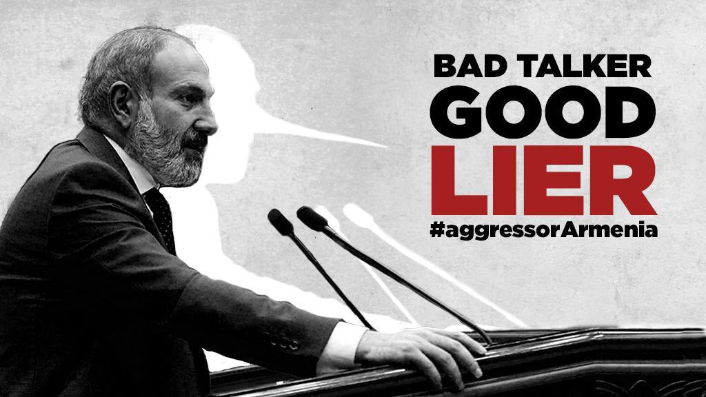 This is why <a href="/NikolPashinyan/">Nikol Pashinyan</a> always struggles to form cohesive sentences. Your lies can bring you only so far. Make this fascist war criminal face justice!!! 🇦🇿 #aggressorArmenia #StopArmenianAggression #OpenYourEyes #DontBelieveArmenia