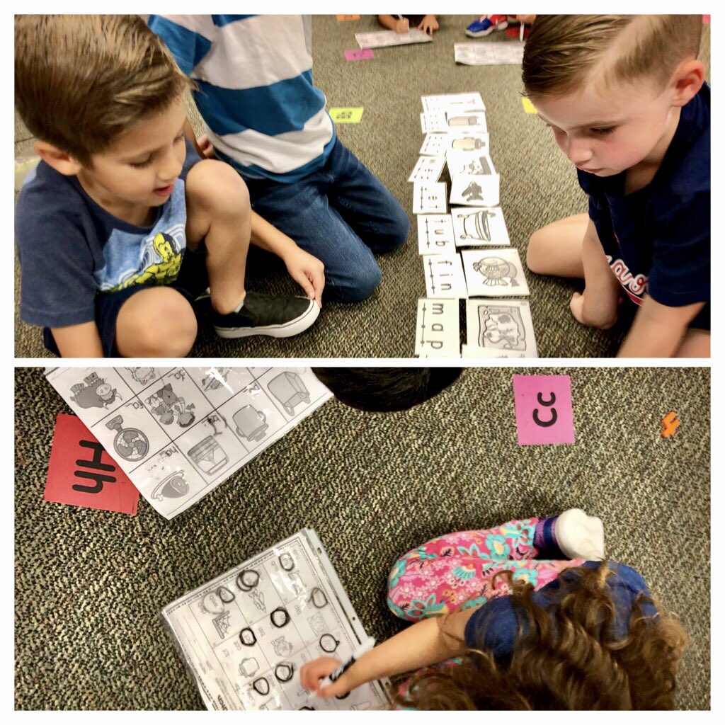 Students in ⁦<a href="/MrPricesclass/">Chris Price</a>⁩ work on CVC words during literacy stations. ⁦<a href="/HumbleISD_HHE/">Hidden Hollow Elementary</a>⁩