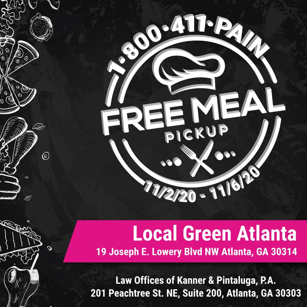 411PAIN's tweet photo. Join us at @localgreenatl for the LAST DAY of our free food giveaway! Come out from 2-5 p.m. and choose from three delicious options. See you there! @kpattorney @WindsorJonesATL 
•
•
•
#Free #FreeFood #FreeGiveaway #FreeMeal #LocalGreenAtlanta #411pain #Atlanta https://t.co/4GikBFheAG