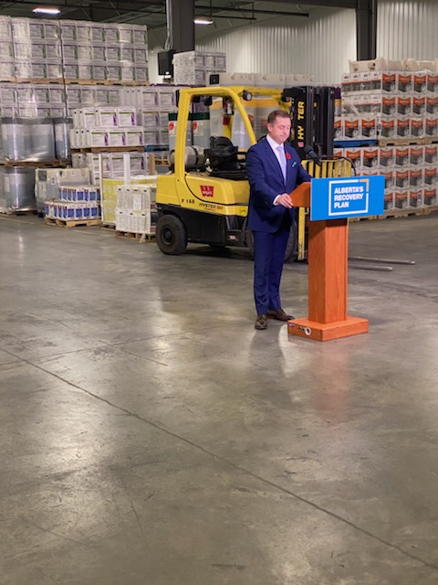 Rosenautrans's tweet photo. Rosenau Transport &amp; Acropolis Warehousing was pleased to host the announcement of the Leduc 65th Ave expansion. Thanks @YourAlberta &amp; @CityofLeduc for supporting our communities infrastructure needs. With: MLAs @RicMcIver &amp; @brad_rutherford, @MayorBobY_Leduc, @FlyEIA CEO Tom Ruth https://t.co/ll1V7TET2s