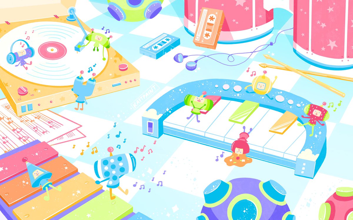 technicolorstar's tweet photo. Excited to share my full piece for @RollMeInZine !!🌈💖✨ Such a joy to work on!🎶⭐️ #Katamari https://t.co/bSIRNtFTDM