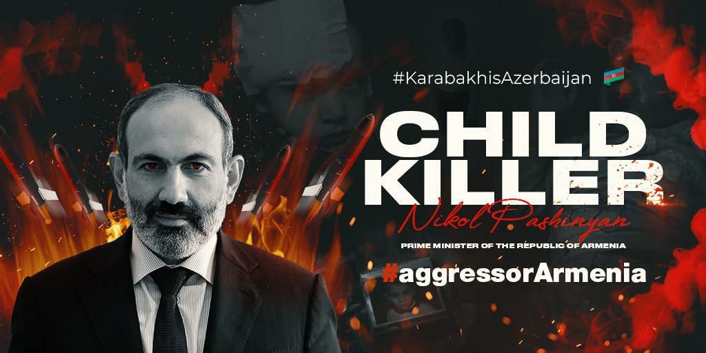 Did you know Pashinyan is a war criminal? 
Pashinyan launched weapons forbidden by the international law - SCUD ballistic missiles on Ganja 
(Oct 11, 02:00am) and killed, injured and left homeless people and 3 children orphans of both parents. 
#aggressorArmenia