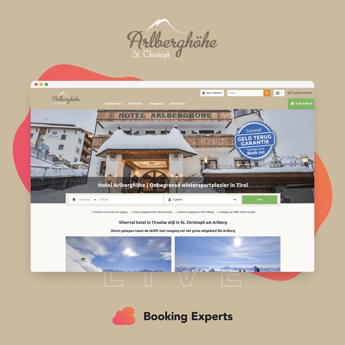 Bookingexperts's tweet photo. Binnen 2 dagen was Hotel Arlberghoehe in Tirol boekbaar met een nieuwe website. Door de koppeling tussen het reserveringssysteem en het CMS worden alle gegevens uit het reserveringssysteem gebruikt op de website. Dit scheelt heel veel invoerwerk! https://t.co/rkfUwf97HO
