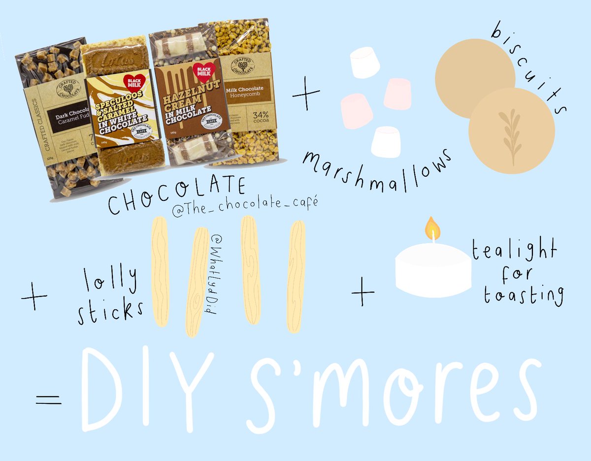 LYDVENT DAY 2: My local chocolate shop  @welovechocolate has some amazing bars, just box up a selection with digestives, marshmallows, lolly sticks, and a plain candle for toasting and you have a DIY s'mores kit!Use OFFER20 for 20% 'til Sunday  http://www.chocolate-cafe-co.uk 