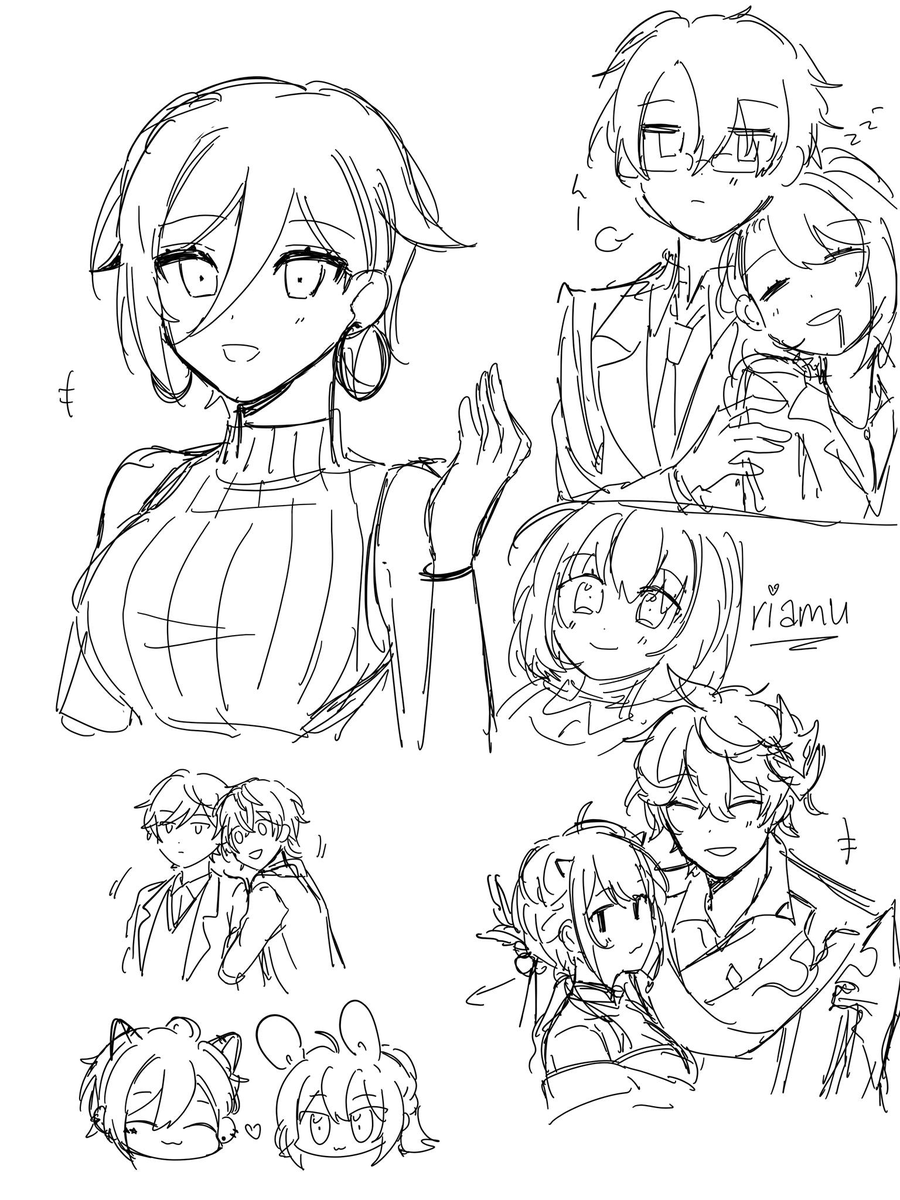 doodles + wip of tartar that i will never finish 