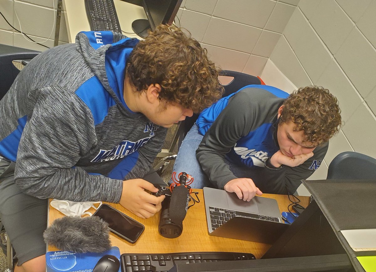 I love it when students just jump in and take control of their learning. Hogan and Kenley are learning how our new camera equipment works <a href="/NFMustangs/">N-F Schools</a> #pride4NF #newellfonda