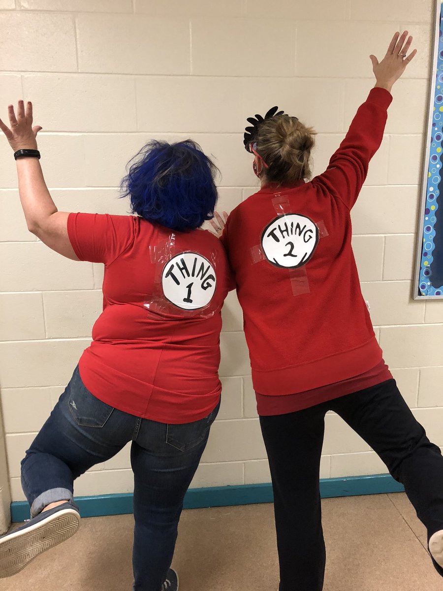 It was dress as your favourite character today @basinviewdrive. Mrs.Scott and I had fun withThe Cat in the Hat form <a href="/primarykeefe/">Primary Keefe</a> !!