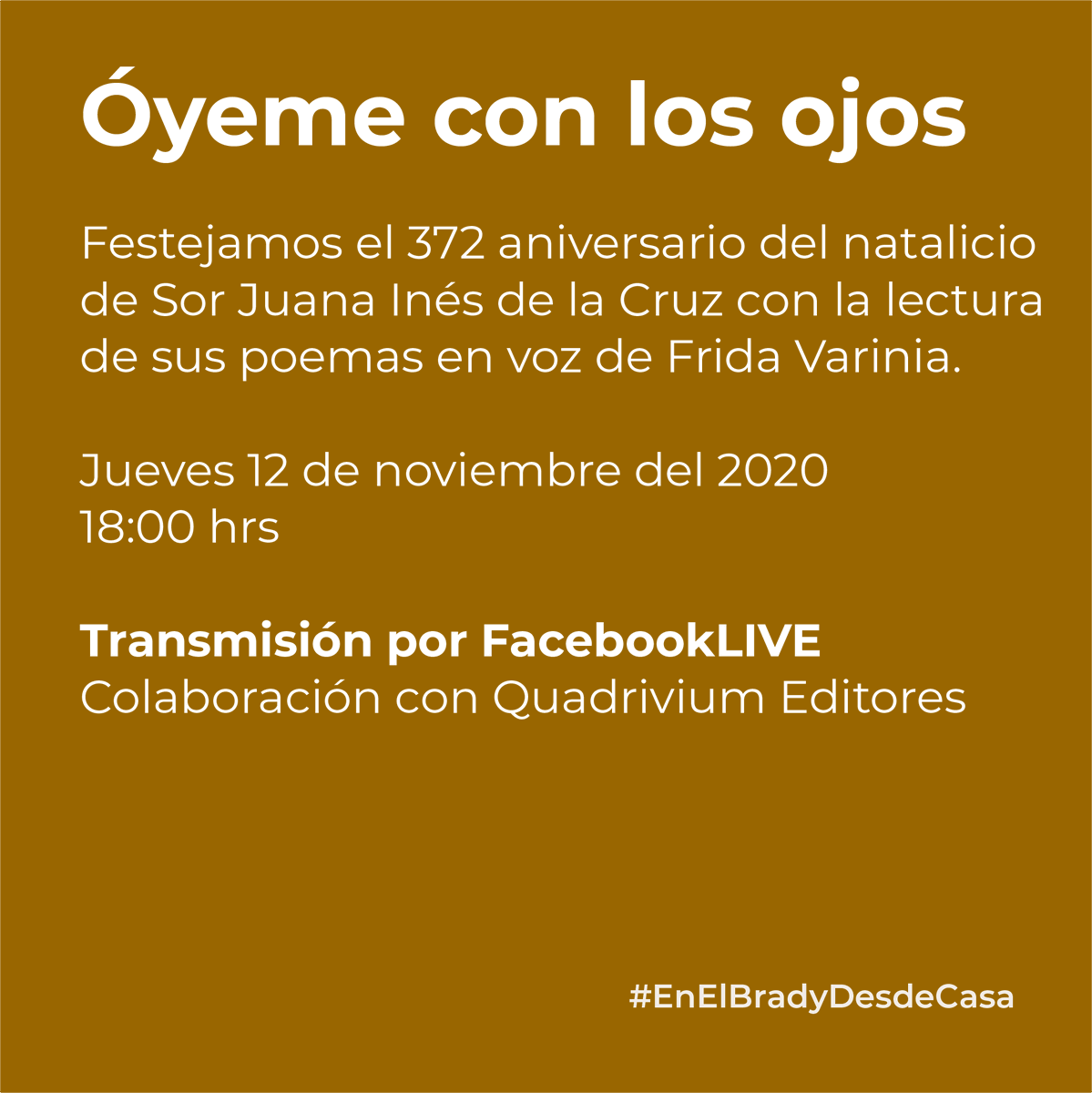 bradymuseum's tweet photo. #enelbrady #enelbradydesdecasa #literatura #poema #poesia #sorjuana #museo #coleccion #arte #Cuernavaca #morelos #Mexico https://t.co/gdUe4Ymnep