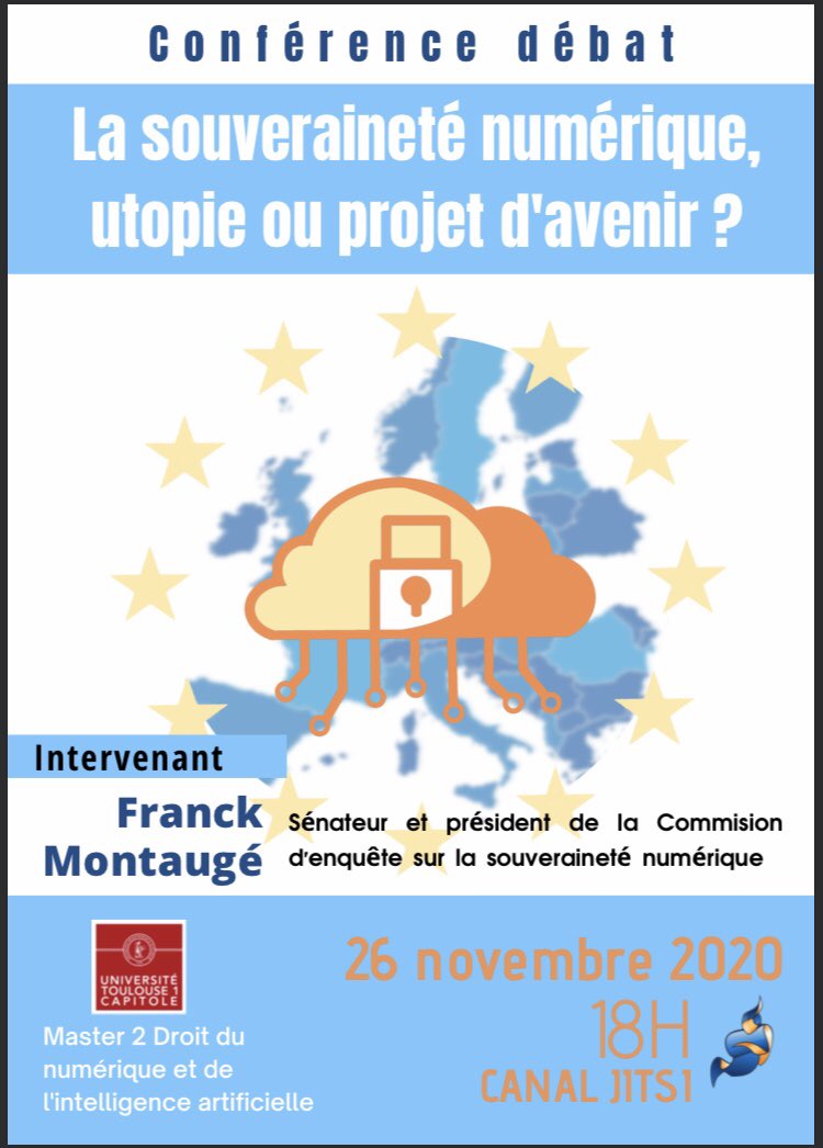 À vos agendas ! 🗓

Le 26/11 à 18h nous serons ravis d’accueillir le sénateur <a href="/FranckMontauge/">Franck Montaugé</a> pour débattre sur la thématique de la souveraineté numérique.

Suivez notre page Linkedin pour être avertis de toutes les actualités relatives à cette conférence linkedin.com/in/les-juriste…
