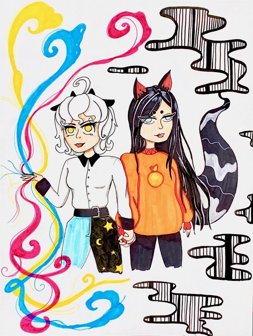inkplotcomix's tweet photo. We’re planning on starting a series of #illustrations with Sketch & Scribble in alternative universes. We had us in dragon form, so here’s us as #animecharacters! What do you think we should do next?
#humanversions #animeart #gijinka #traditionalart #sketch #inkplot https://t.co/B4PYqI12U8