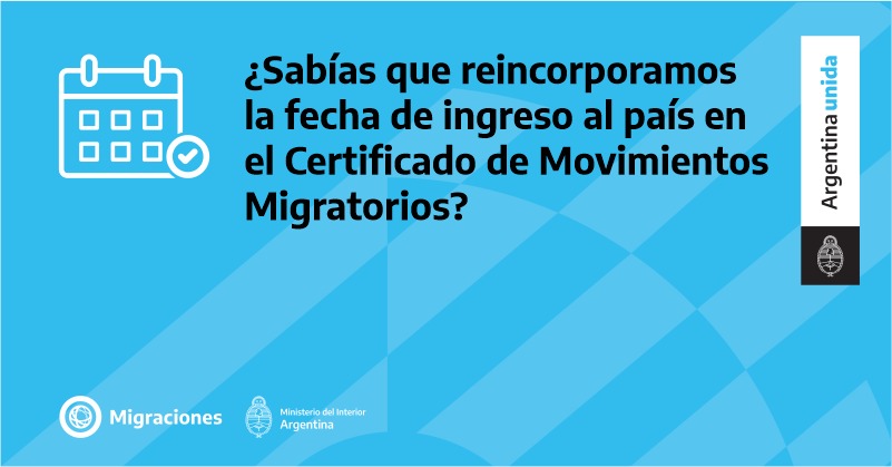 Migraciones_AR's tweet photo. Mejoramos la búsqueda de la información de tus movimientos migratorios evidenciando el detalle de las fechas de ingreso para facilitar el avance de tus trámites con otros organismos

+ info: https://t.co/KHDwqgwOAz https://t.co/oYk097PKod