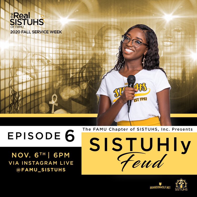 Are you ready to play the feud? 👀 Give it up for your host, Charity Graham! 👏🏾 Survey says tune into @famu_sistuhs live tonight at 6 for a night of sibling rivalry 💛🖤💚 #SISTUHSWeek2020
