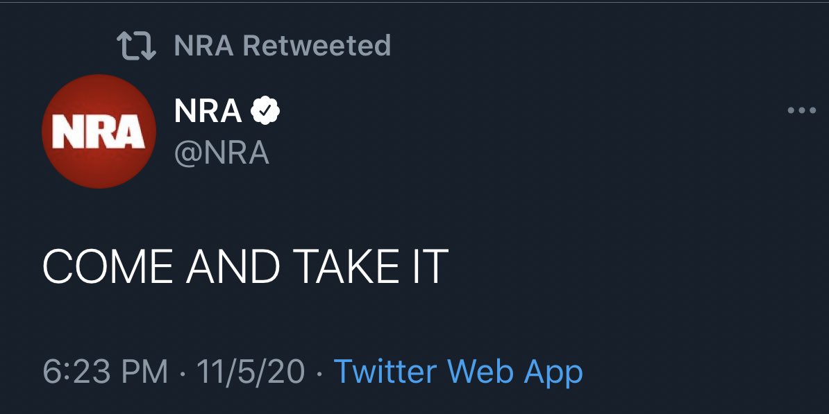 ICYMI, yesterday:-Bannon called for the beheading of FBI Director Wray & Dr. Fauci.-A top Trump ally said “we’re getting ready to start shooting” liberals.-Seb Gorka called for US Marshalls to break down the doors of polling places & arrest poll workers.-The NRA is loving it.