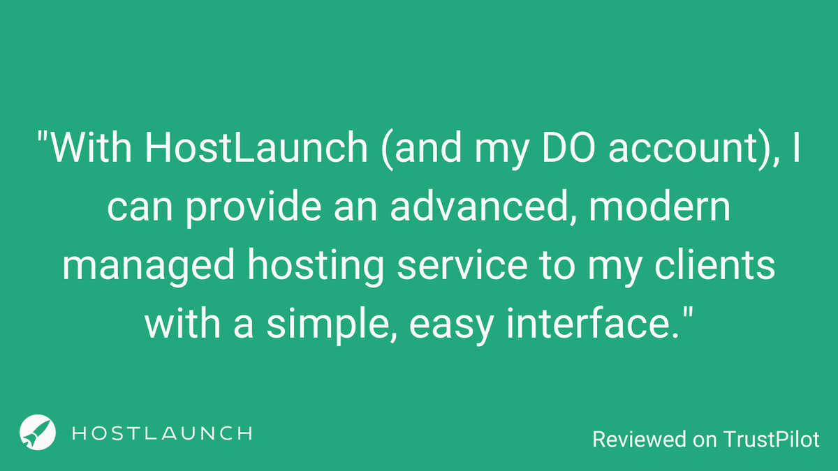 HostLaunchIO's tweet photo. We use a simple interface with great, reliable technology under the hood to make it easy for you to run a successful hosting business. Find this review on TrustPilot https://t.co/6sjg6lOepF

#webhosting #entrepreneurs #businessideas #cloudhosting #americanmade https://t.co/zut3rSRt2X