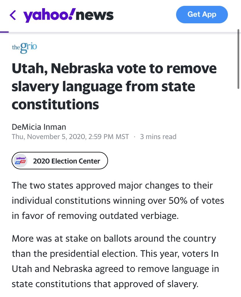 We did it, Utah! With overwhelming support, we removed the outdated and offensive slavery language from our state constitution!
news.yahoo.com/utah-nebraska-…