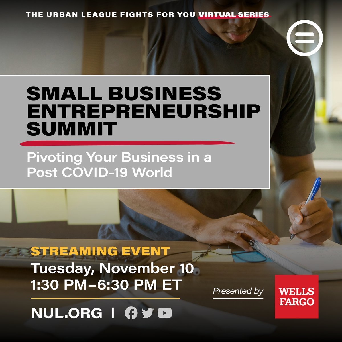 mhshortes's tweet photo. @NatUrbanLeague is partnering with diverse leaders across industries to provide guidance on how to retool, rebuild, and rebrand in a COVID-19 world. Come join us at Small Business Entrepreneurship Summit, presented by @WellsFargo, on Tues, Nov 10. https://t.co/v3dEWC0SrB https://t.co/WTMNTRyZee