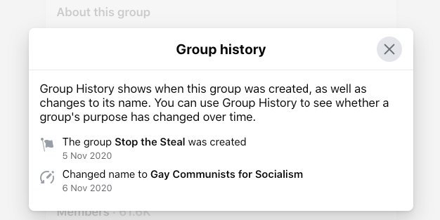 5. Yes, the "Gay Communists for Socialism" Facebook group name change is real.