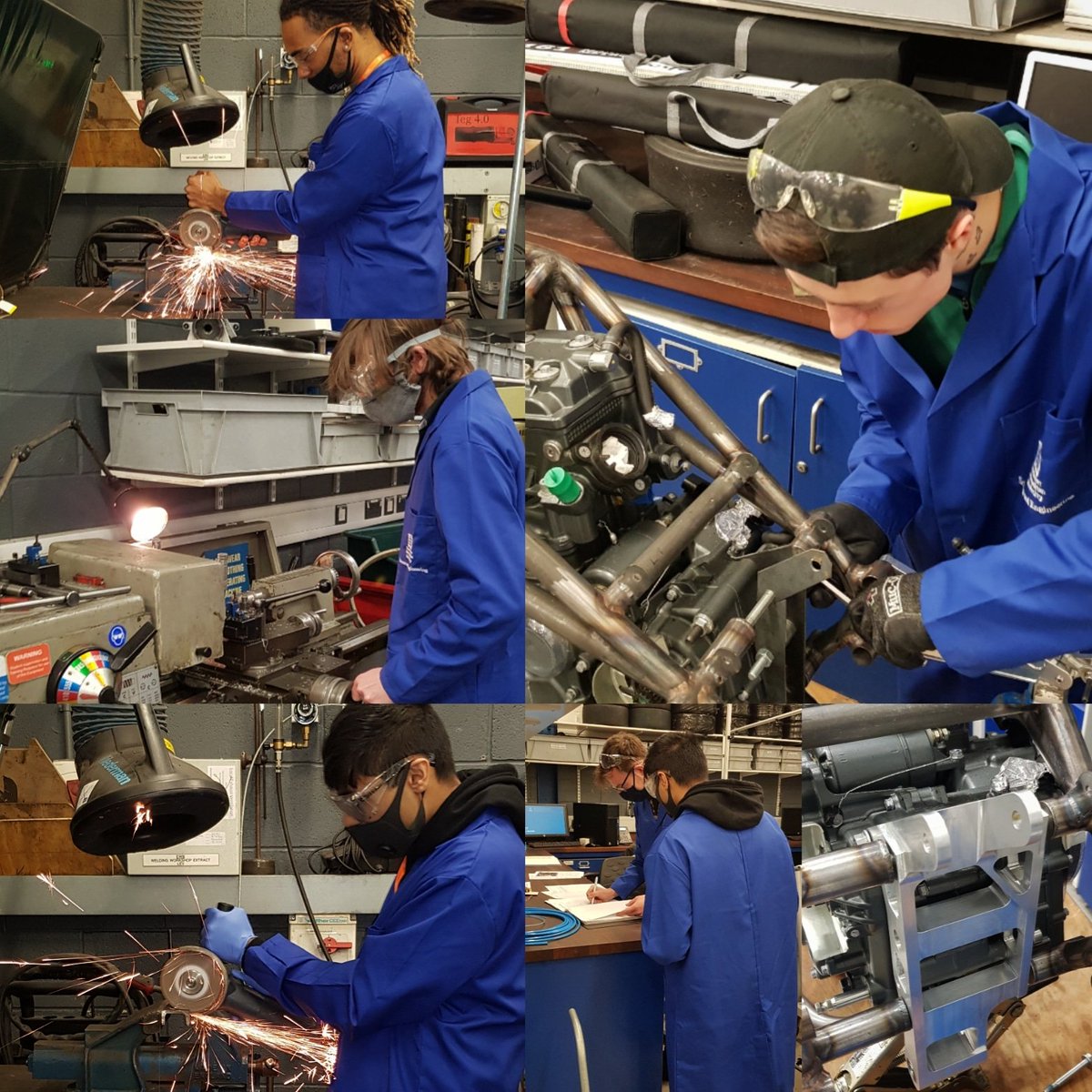 The @motomcrmet team in the workshop today! Preparing the swingarm jig, press-fitting bearings and fit checking the newly machined spine-joint ✅
<a href="/MotoStudent/">MotoStudent</a> #motomcrmet #engineering #engineers #motoengineering #swingarm #spinejoint #rearshock #aragonwearecoming