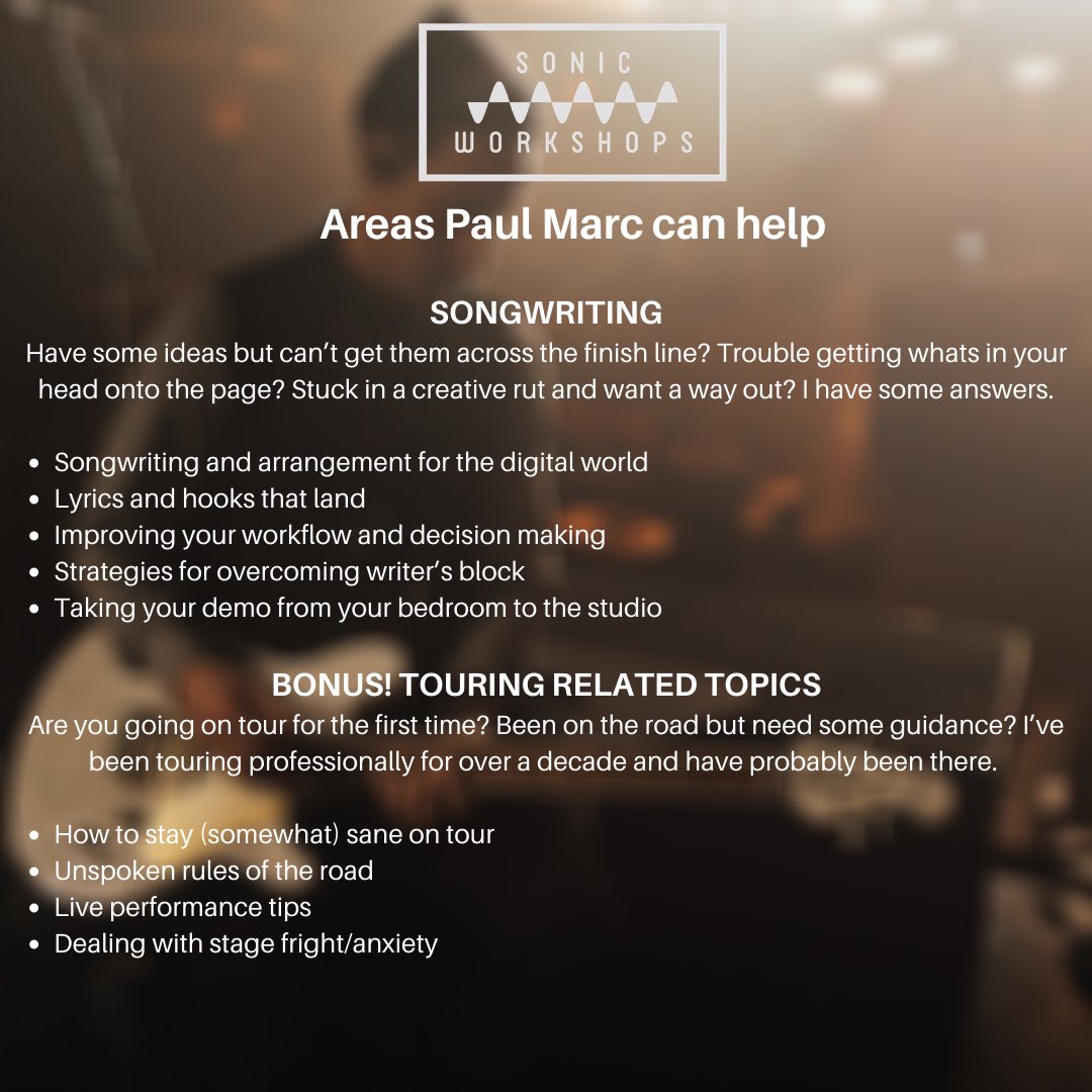 soniceducation's tweet image. Meet @paulmarc 

Paul plays guitar in @silverstein , writes songs with others, produces albums, and is responsible for this very short bio.