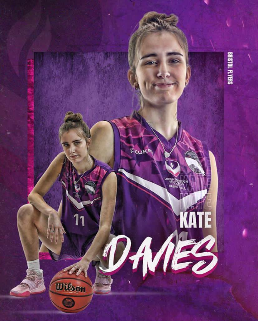 So proud of Kate as she continues to work hard and pursue her dreams in Loughborough with the Riders 🏀💪🏻💜🤍