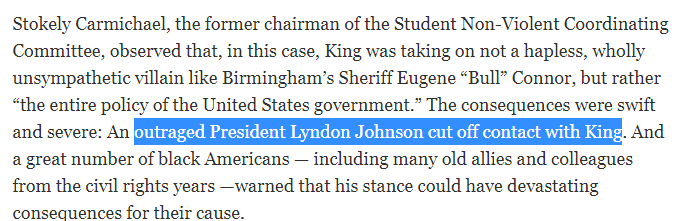America remembers MLK in this happy and pacifist life. But if you read about him, especially the last 3 years of it, it was sad and heartbreaking.He saw that incremental peace wouldn't work. That it required a wholesale change of the system, and he was hated for it.
