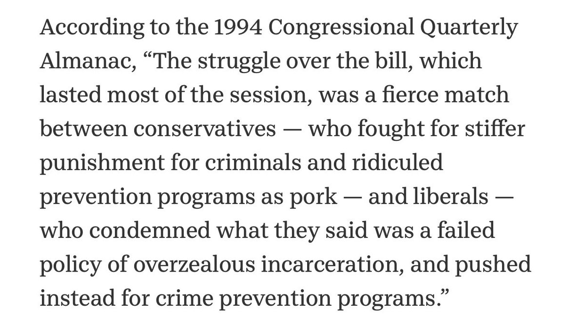 Annnnd, reporting puts blame for the bill's extremes on the right. Biden himself has never blamed Republicans since he led the bill, and I know we're not used to people not pointing fingers. Below is a USA Today breakdown: (**Note the name of the republican platform, BTW.)