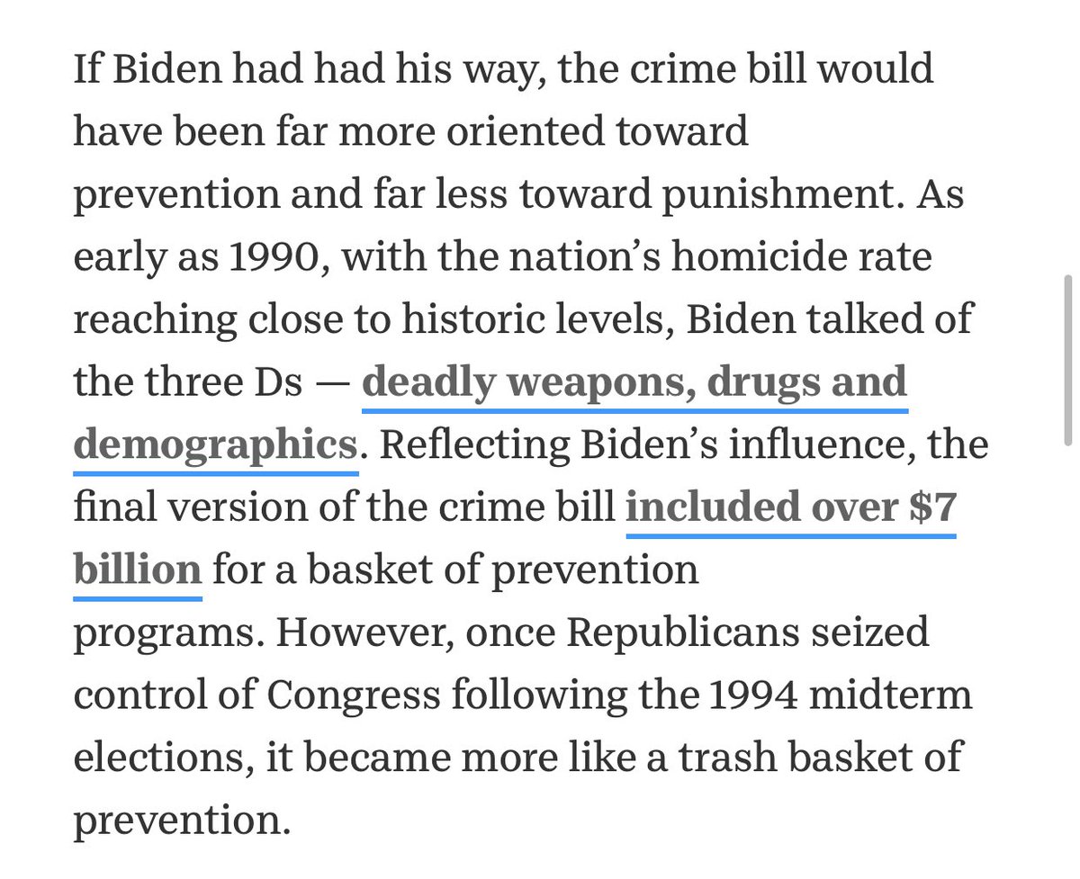 Annnnd, reporting puts blame for the bill's extremes on the right. Biden himself has never blamed Republicans since he led the bill, and I know we're not used to people not pointing fingers. Below is a USA Today breakdown: (**Note the name of the republican platform, BTW.)