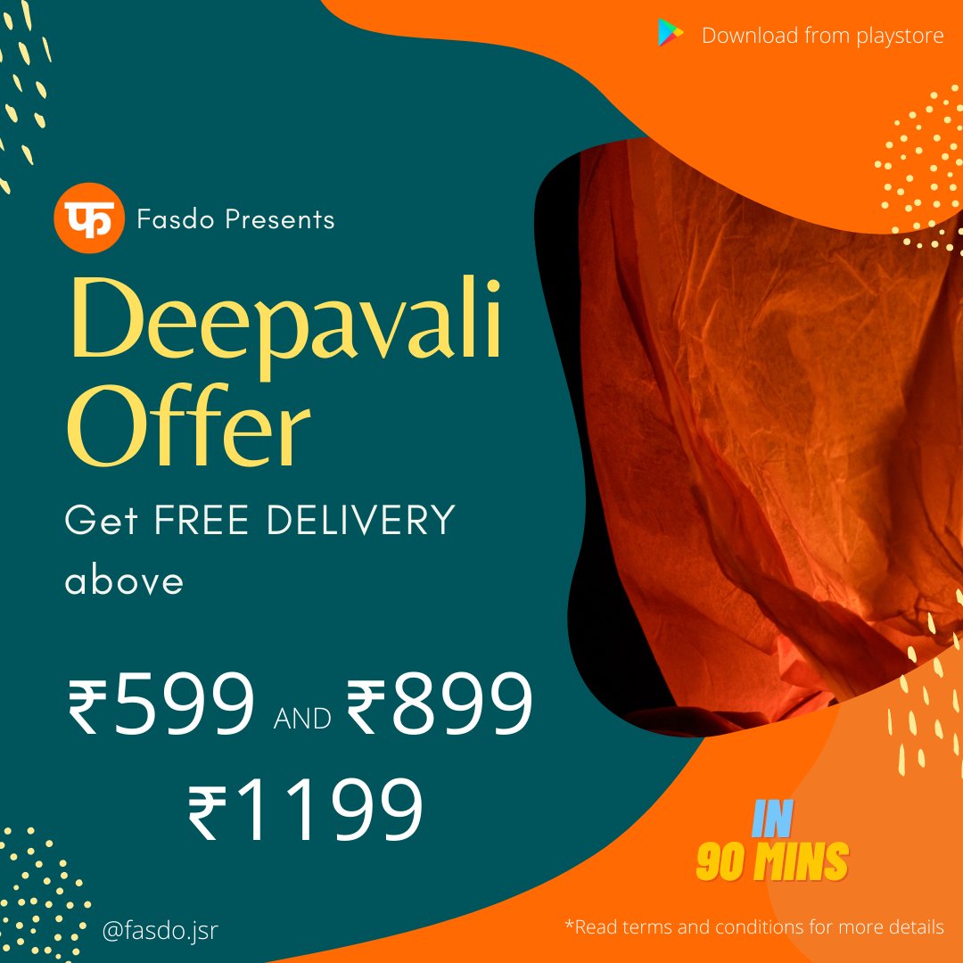 FasdoJsr's tweet photo. #fasdoffer for our kings and queens. Don't forget to try #jamshedpur . We'll get your order in 90 mins. Try krke toh dekho https://t.co/iZ4xLmpx4Y