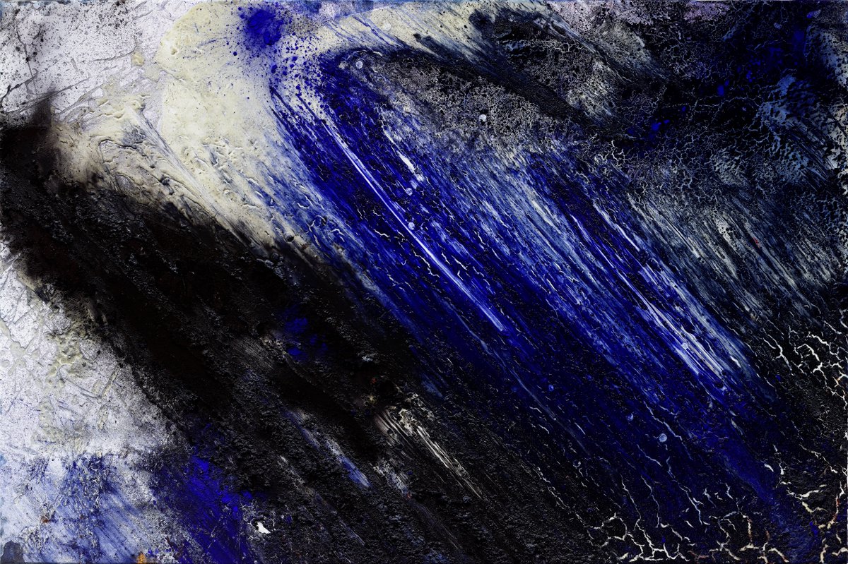 PhilippePastor1's tweet photo. Avec sa série « Avec le Temps » l'artiste convoque la force et la puissance des éléments naturels pour aborder le thème du changement climatique et des phénomènes d’ouragans et de tornades, se multipliant autour du globe.

19 012 ALT, Technique mixte sur toile, 130 x 196 cm, 2019 https://t.co/vRzKEg6cgx