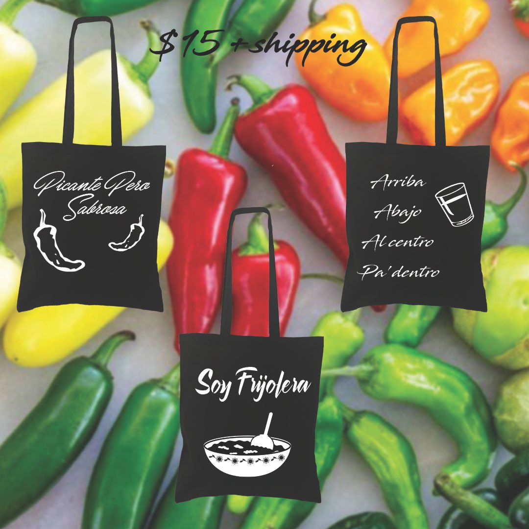 GothicanaV's tweet photo. Tote bags. $15+ Shipping. DM for all orders. 
#gothicanaporvida #sabrosa #frijolera #tequila #chicana #chicanasworldwide #chicanastyle #totebag #tote https://t.co/6kCRT6YkUq