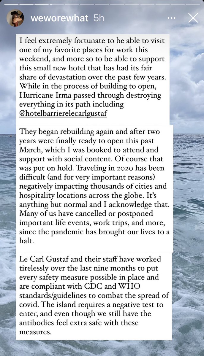 Danielle Bernstein is prob the most toxic influencer on IG and one day I’ll have the energy to explain why

But in the meantime enjoy her explanation of why the St. Barts vacay she’s on rn is actually philanthropic/basically hurricane relief. (Even tho she’s 100% going for free.)