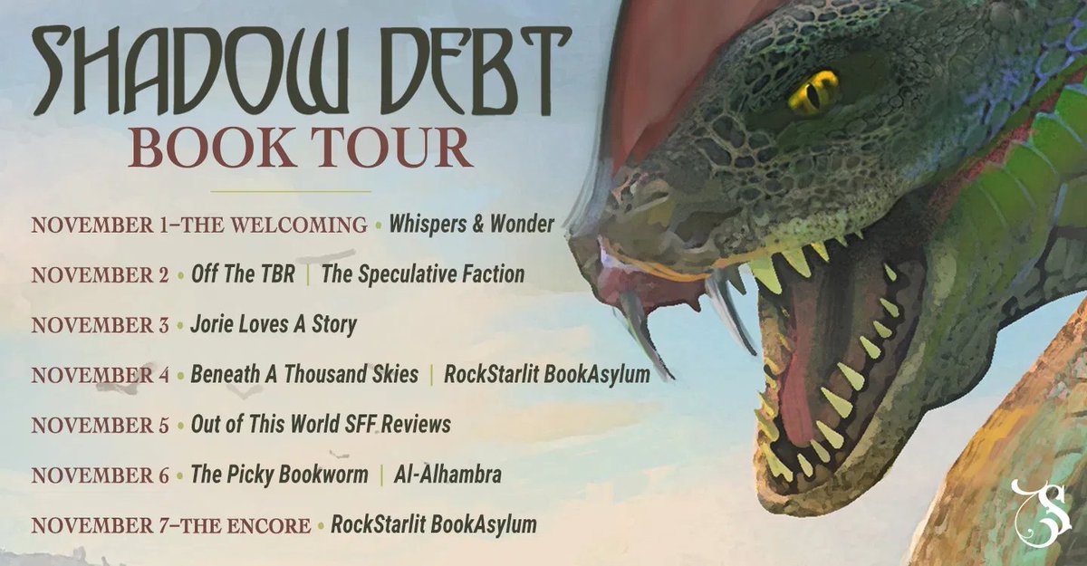 Madaaworld12's tweet photo. Presenting my review of Shadow Debt, courtesy of @sot_tours and @VerinEmpire! Thx you for the arc, and glad to be on the blog tour! All review links down below
https://t.co/qbLaqhTstg https://t.co/EKkbOFyPy3