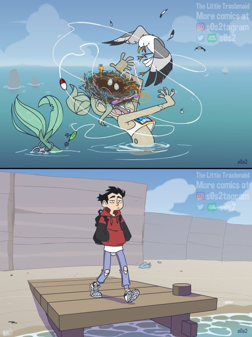 Nice catch part 2 ??

#thelittletrashmaid #trashmaid #mermaid #savetheplanet 
The Little Trashmaid on Webtoon https://t.co/Gws4MUdvaW
and on Tapas https://t.co/LQ5IK3gH5b
Patreon: https://t.co/g99gvPkZBF 