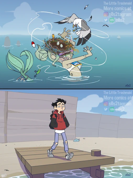 Nice catch part 2 ??

#thelittletrashmaid #trashmaid #mermaid #savetheplanet 
The Little Trashmaid on Webtoon https://t.co/Gws4MUdvaW
and on Tapas https://t.co/LQ5IK3gH5b
Patreon: https://t.co/g99gvPkZBF 